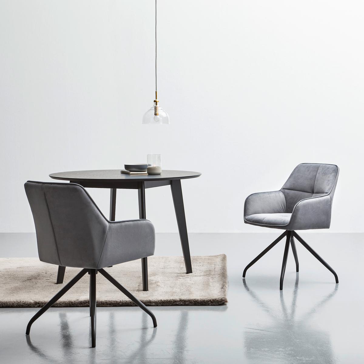 KRZESŁO Z PODŁOKIETNIKAMI RAPALLO - czarny/szary, Modern, metal/drewno (57/83,5/60cm) - Livetastic