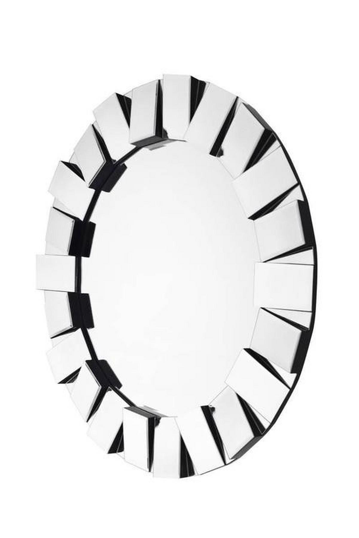 Wandspiegel Fortuna Silber Metall D ca. 80 cm - Silberfarben, Basics, Glas/Metall (80/80/5cm) - Kayoom