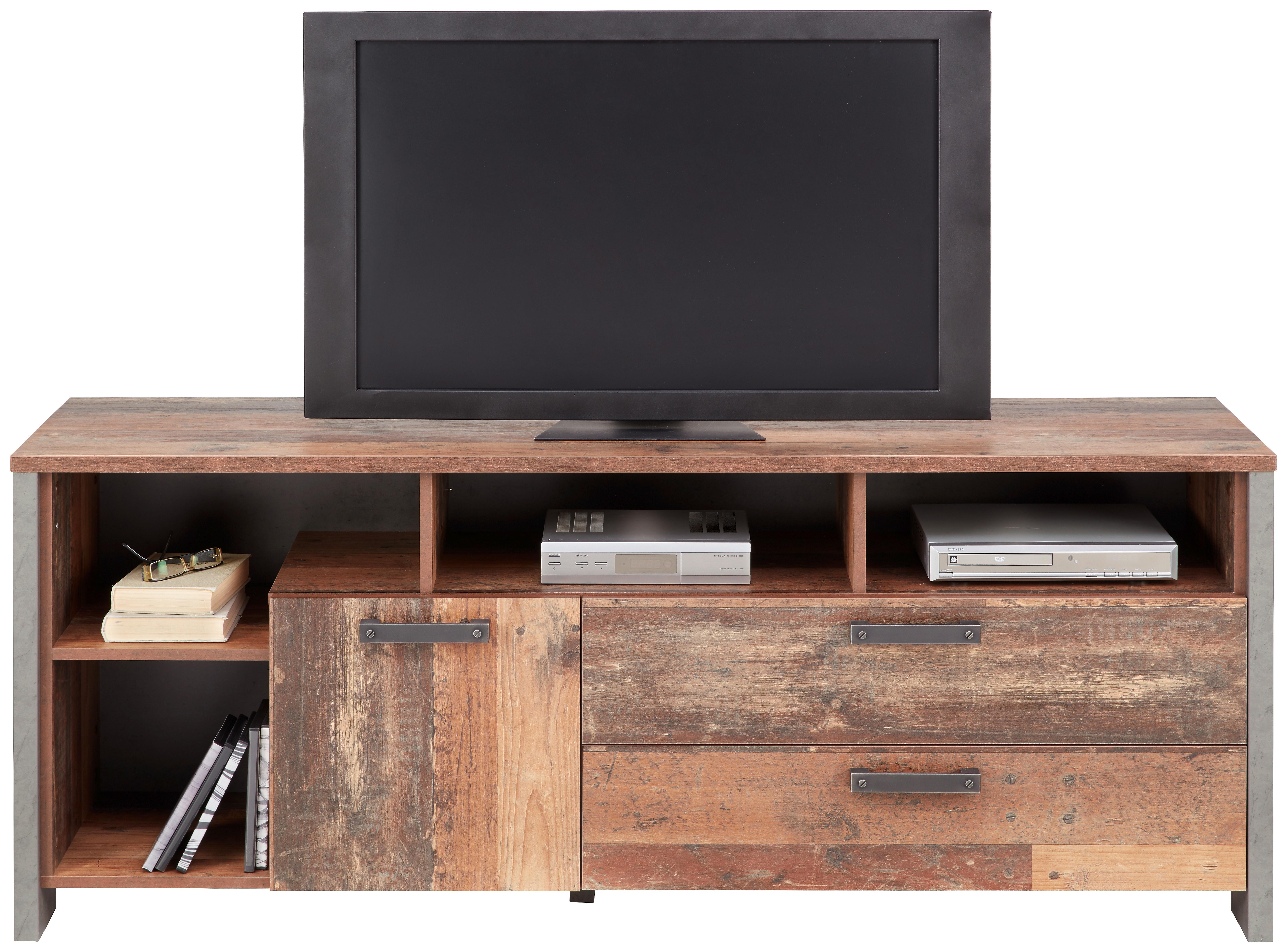 Tv-element Baghira, Rjava, Siva - temno siva/črna, Konvencionalno, kovina/umetna masa (161/63,9/41,6cm) - Premium Living