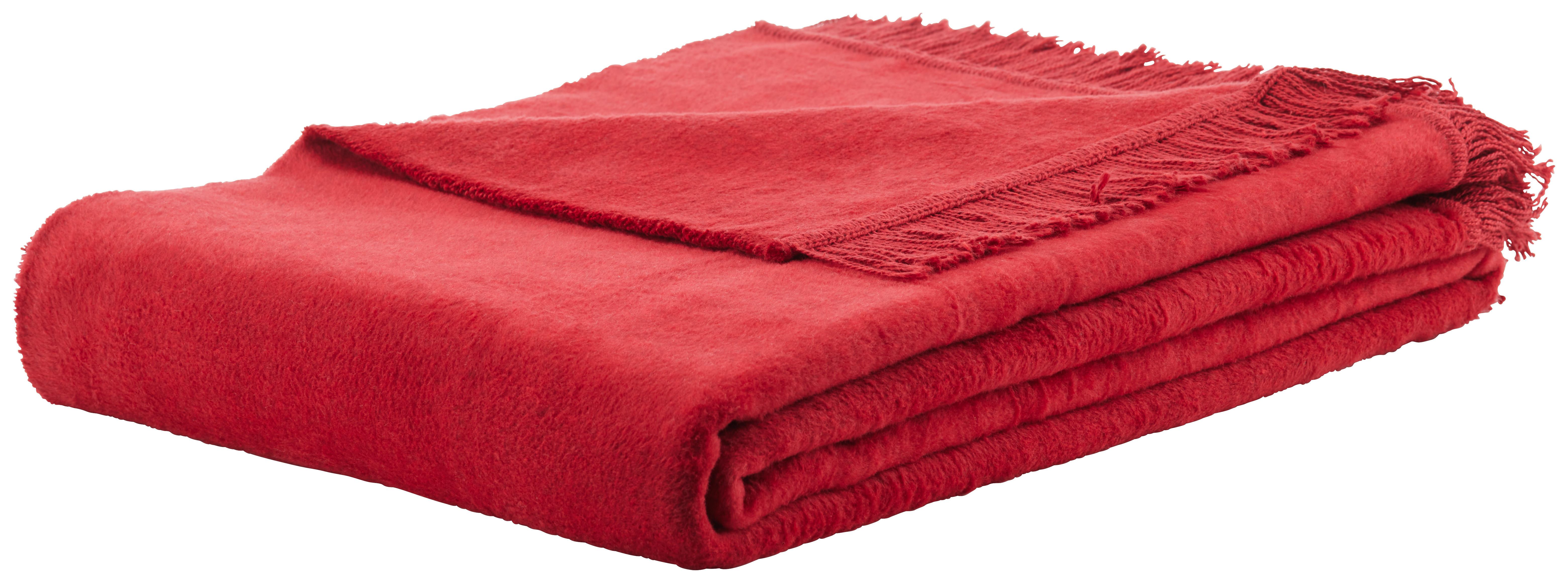Wohndecke El Sol in Rot ca. 150x200cm - Rot, Textil (150/200cm) - Modern Living