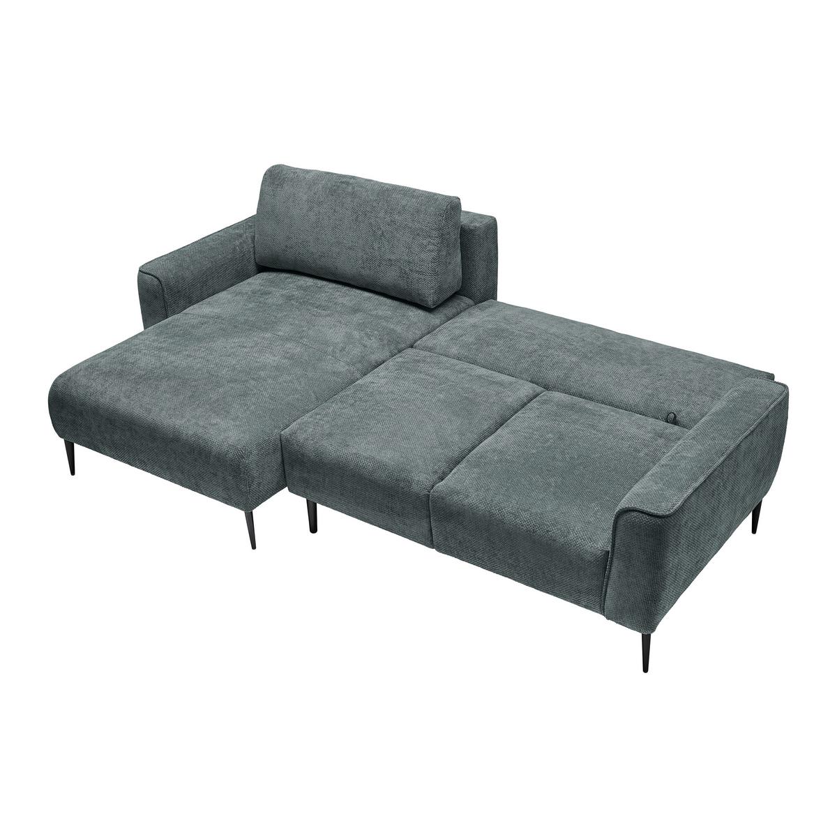 Ecksofa Custom Dunkelgrün - Dunkelgrün/Schwarz, MODERN, Textil/Metall (164/85/255cm) - Mömax
