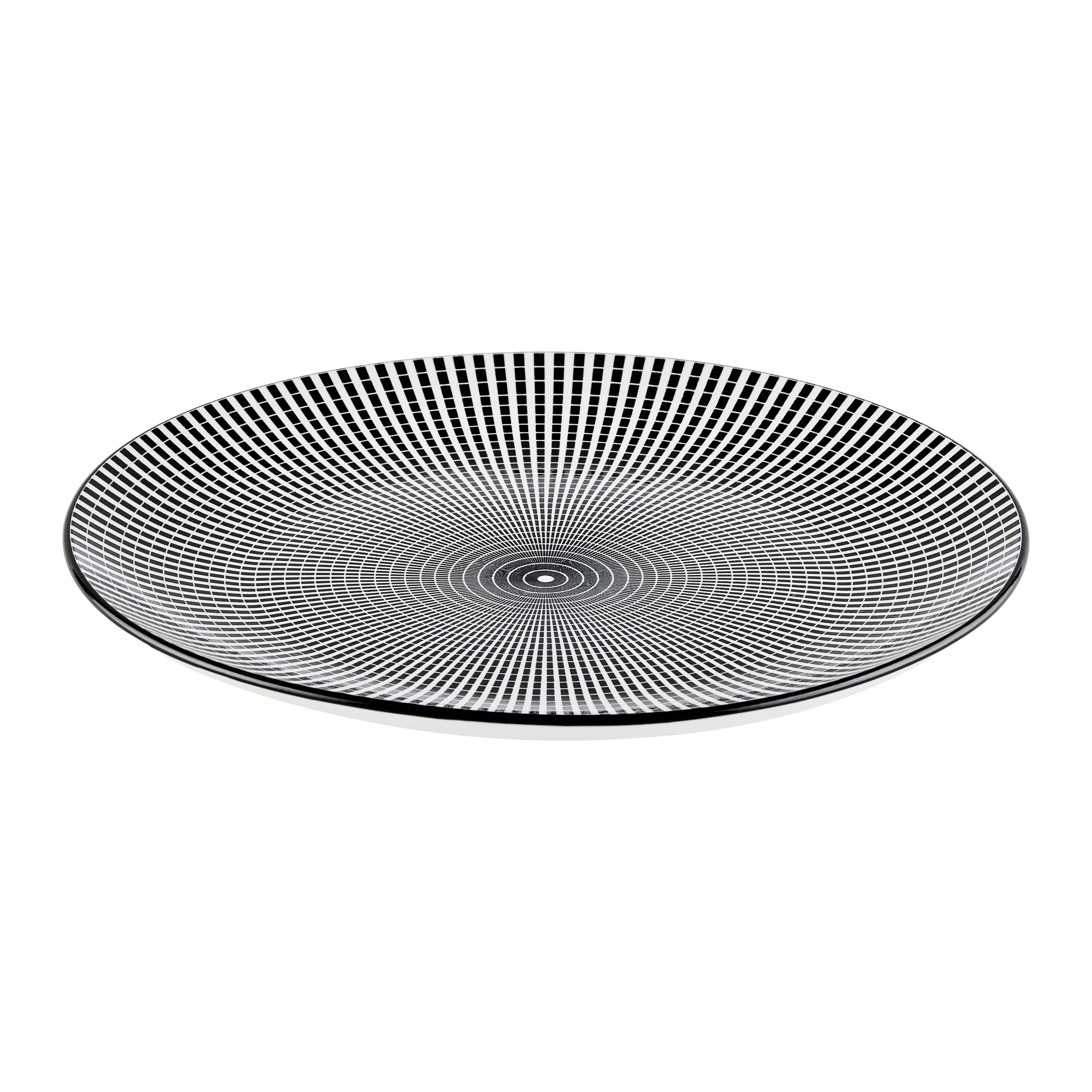 Speiseteller Shiva Schwarz/Weiß - Schwarz/Weiß, LIFESTYLE, Keramik (27/2,5cm) - Mömax