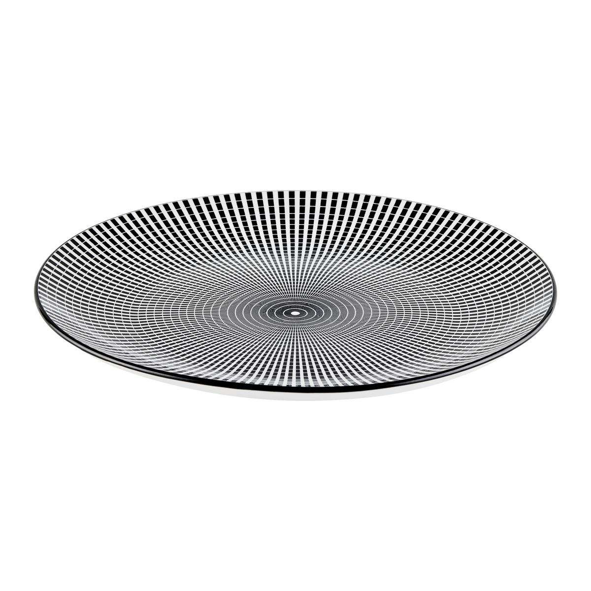 Plitvi Krožnik Shiva - črna/bela, Trendi, keramika (27/2,5cm) - Mömax