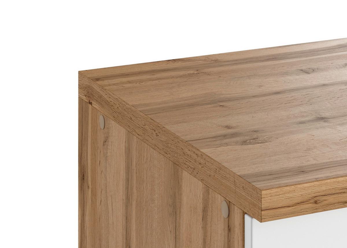 Spülenunterschrank Meran ca. 120x86x60 cm Weiß/Eiche - Eiche Wotan/Schwarz, LIFESTYLE, Holzwerkstoff/Metall (120/86/60cm) - Held