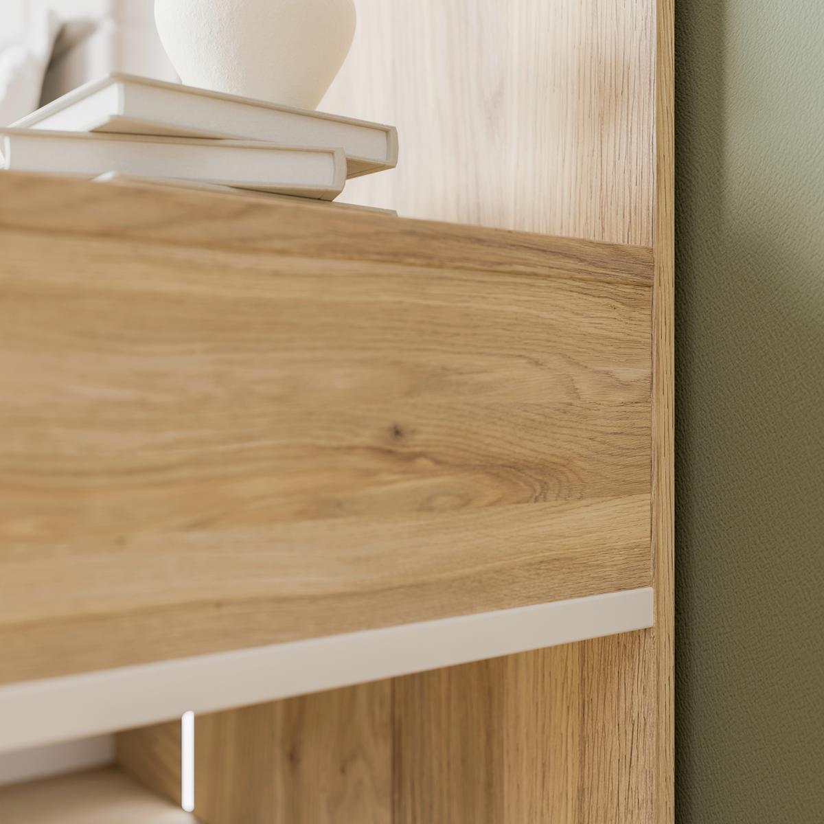 Noćni Ormarić Bellevue - siva/boje hrasta, Konvencionalno, drvni materijal/plastika (57,3/95,5/47,4cm) - Modern Living