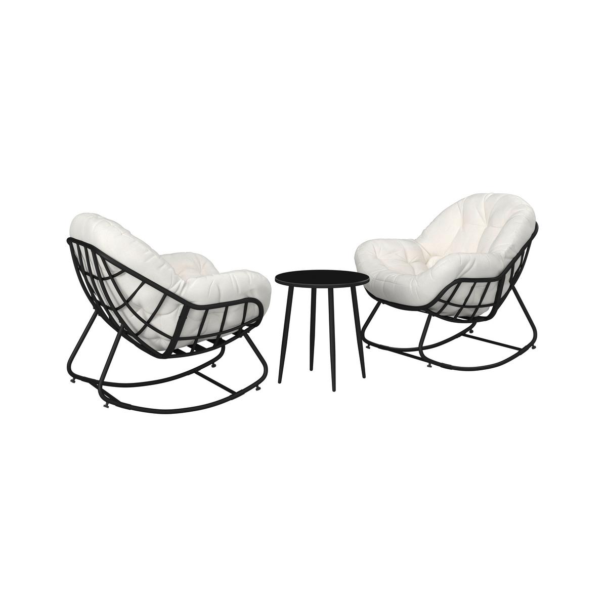 Set balcon Isabel - crem/negru, Modern, metal/textil - Bessagi Garden