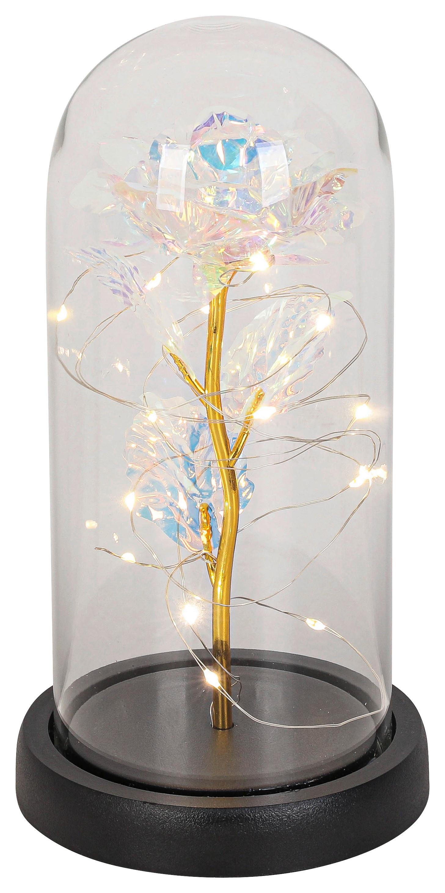 LED-DEKORATIONSLAMPA FLOWI - svart/transparent, Modern, plast (11/21cm) - Mömax