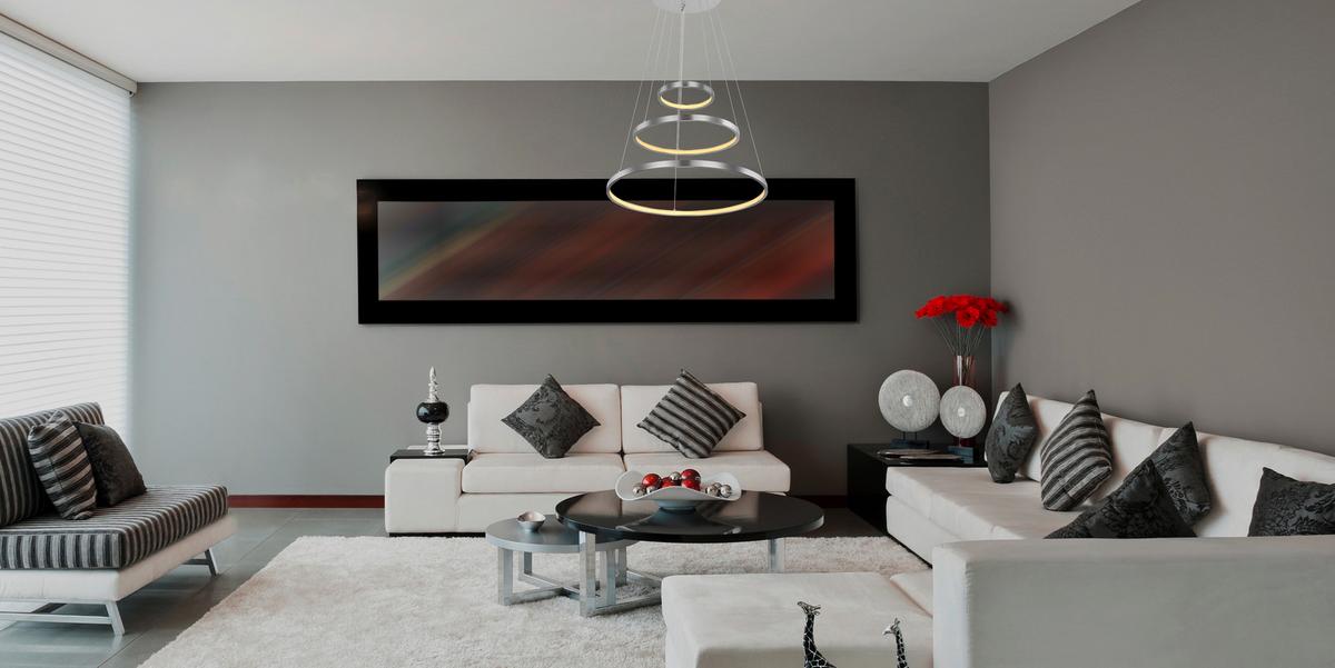 Viseča Led-svetilka Ralph, S Sijalko - barve niklja/opal, Basics, kovina/umetna masa (51/120cm) - Globo