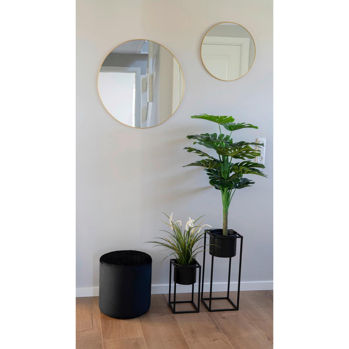 Übertopf-Set Marla Flowerpots Schwarz, 2-teilig - Schwarz, Design, Metall