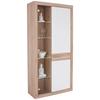 Vitrina Malta - bijela/boje hrasta, Moderno, staklo/drvni materijal (96/197/35cm) - Modern Living
