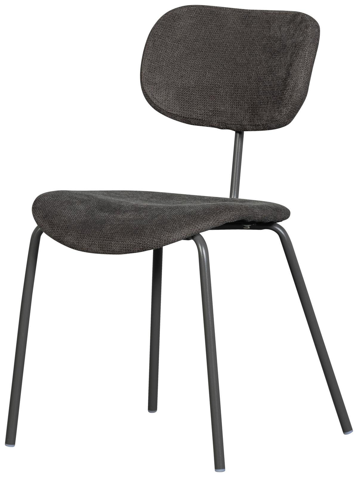 Stuhl-Set Link Braun/Grau B: 54cm - Schwarz/Braun, MODERN, Textil/Metall (54/78/45cm) - Livetastic