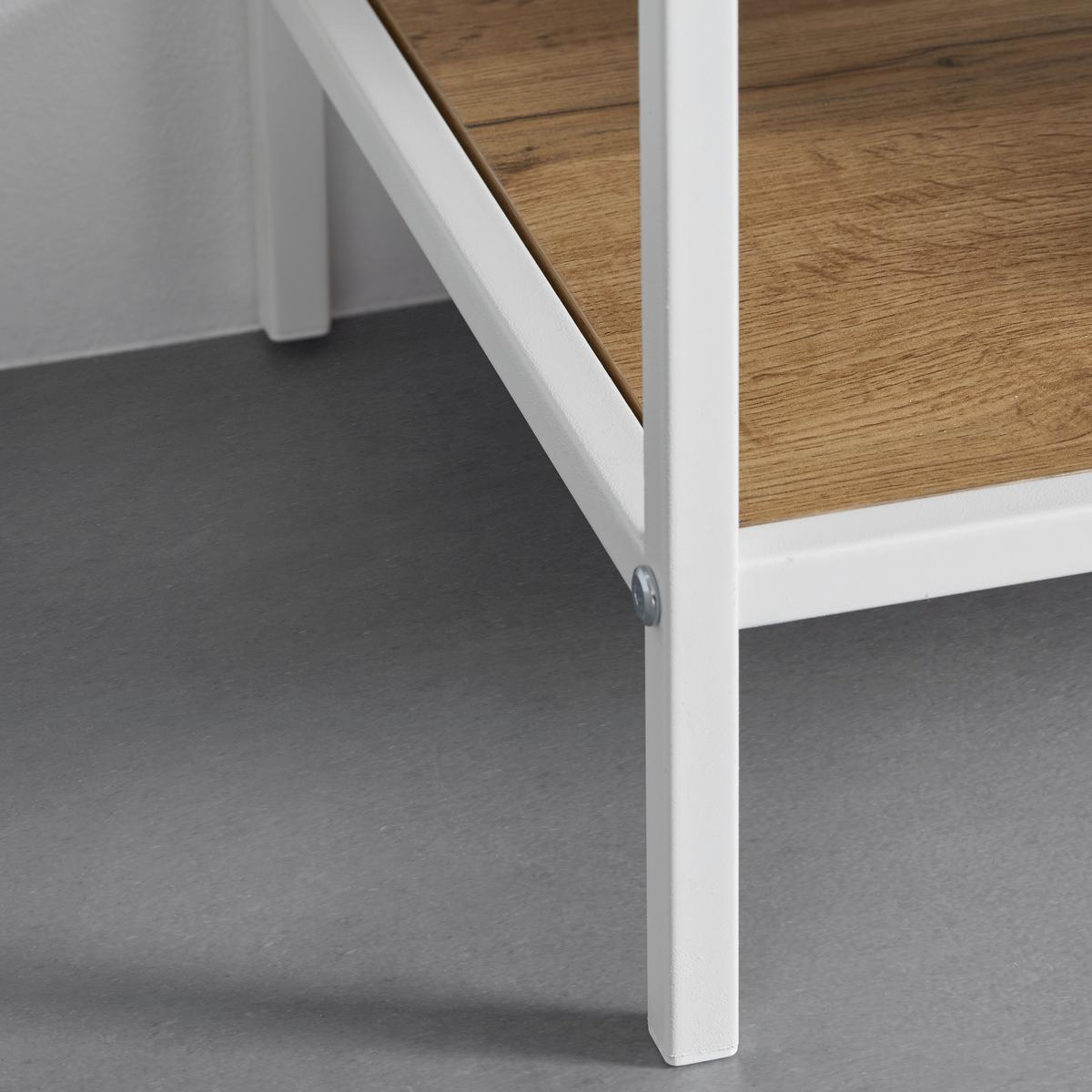 Regal Fiona Kieferfarben/ Weiß MDF - Weiß/Kieferfarben, MODERN, Holzwerkstoff/Metall (80/180/35cm) - Bessagi Home
