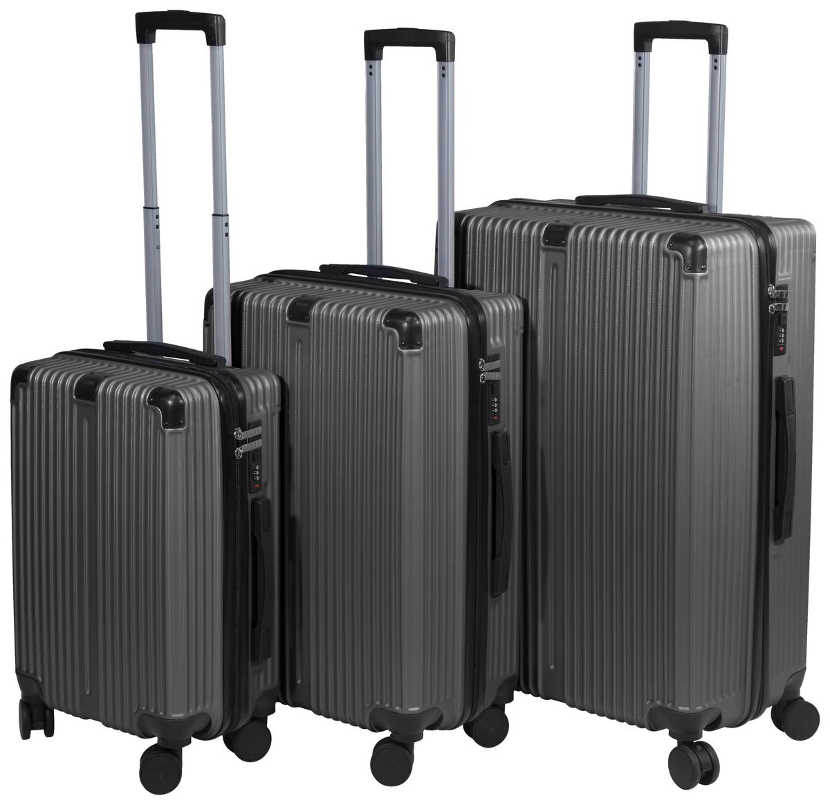 ZESTAW WALIZEK PODRÓŻNYCH ATLANTA - ciemnoszary, Trend, tworzywo sztuczne/metal - Novel