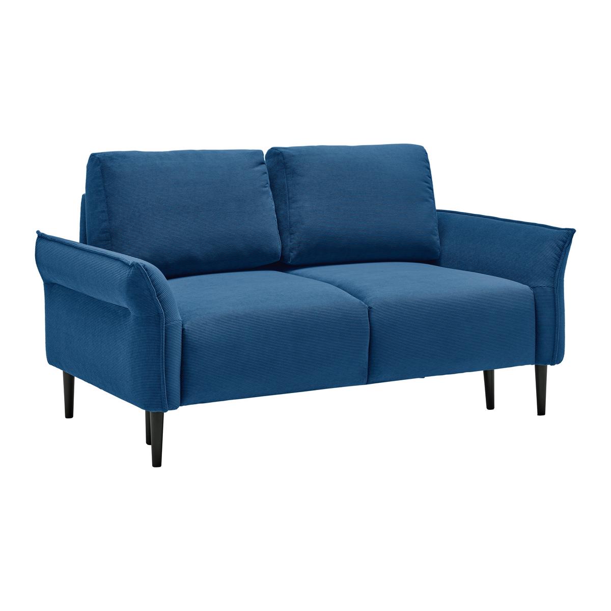 2-Sitzer-Sofa Custom Dunkelgrün - Dunkelgrün/Royalblau, MODERN, Holz/Textil (150/85/92cm) - Mömax