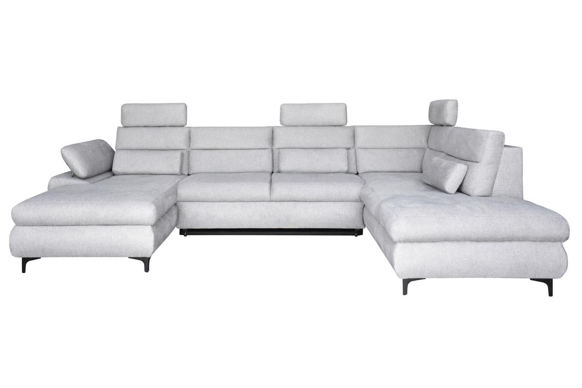 Ugaona Garnitura Panama - siva/crna, Moderno, drvo/metal (235/90-112/342cm) - Modern Living