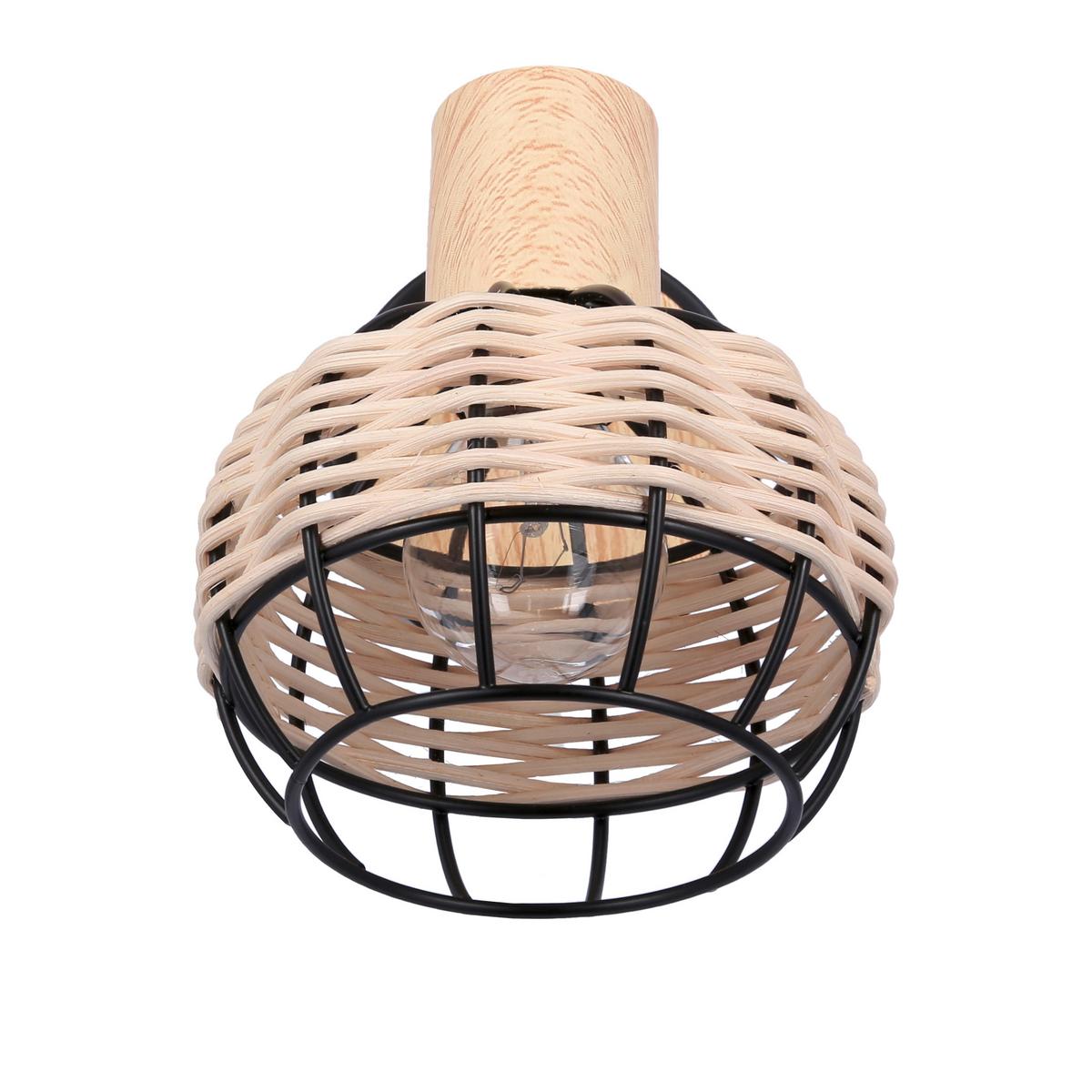 Reflektor Tajga - crna, Natur, drvo/metal (18/12/14cm)