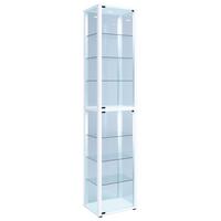 Vitrina Kavisa, Bela - črna/bela, Moderno, umetna masa/steklo (50/227/38cm) - MID.YOU