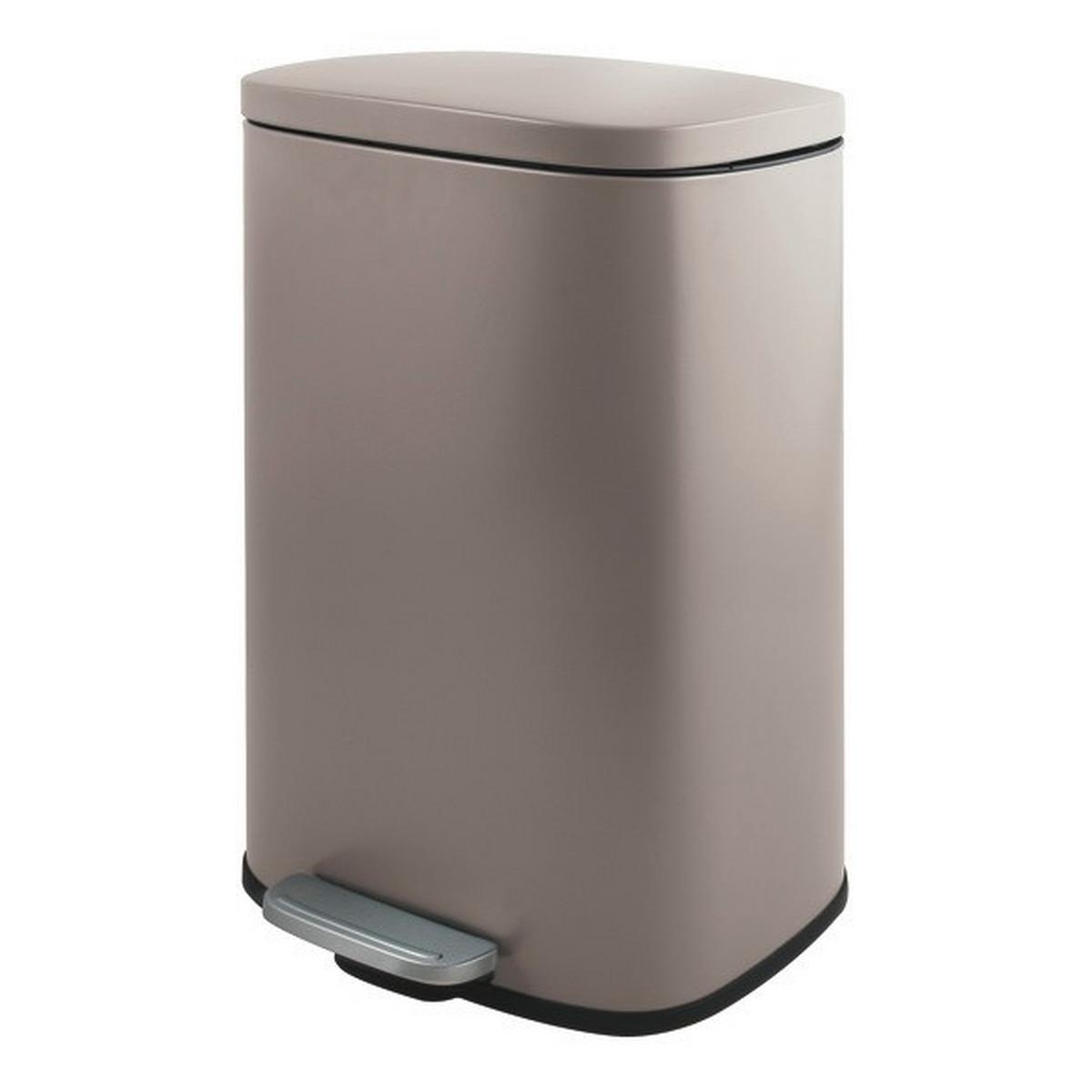 Treteimer Akira Matt-Taupe - Taupe/Schwarz, Basics, Kunststoff/Metall (34,3/23,5/62,9cm) - Spirella