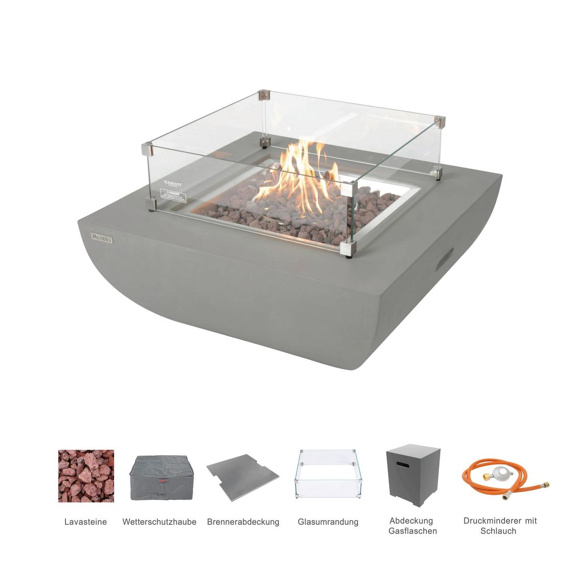 Feuerstelle Westport Hellgrau - Hellgrau, KONVENTIONELL, Stein/Metall (87/36/87cm) - Gardenson