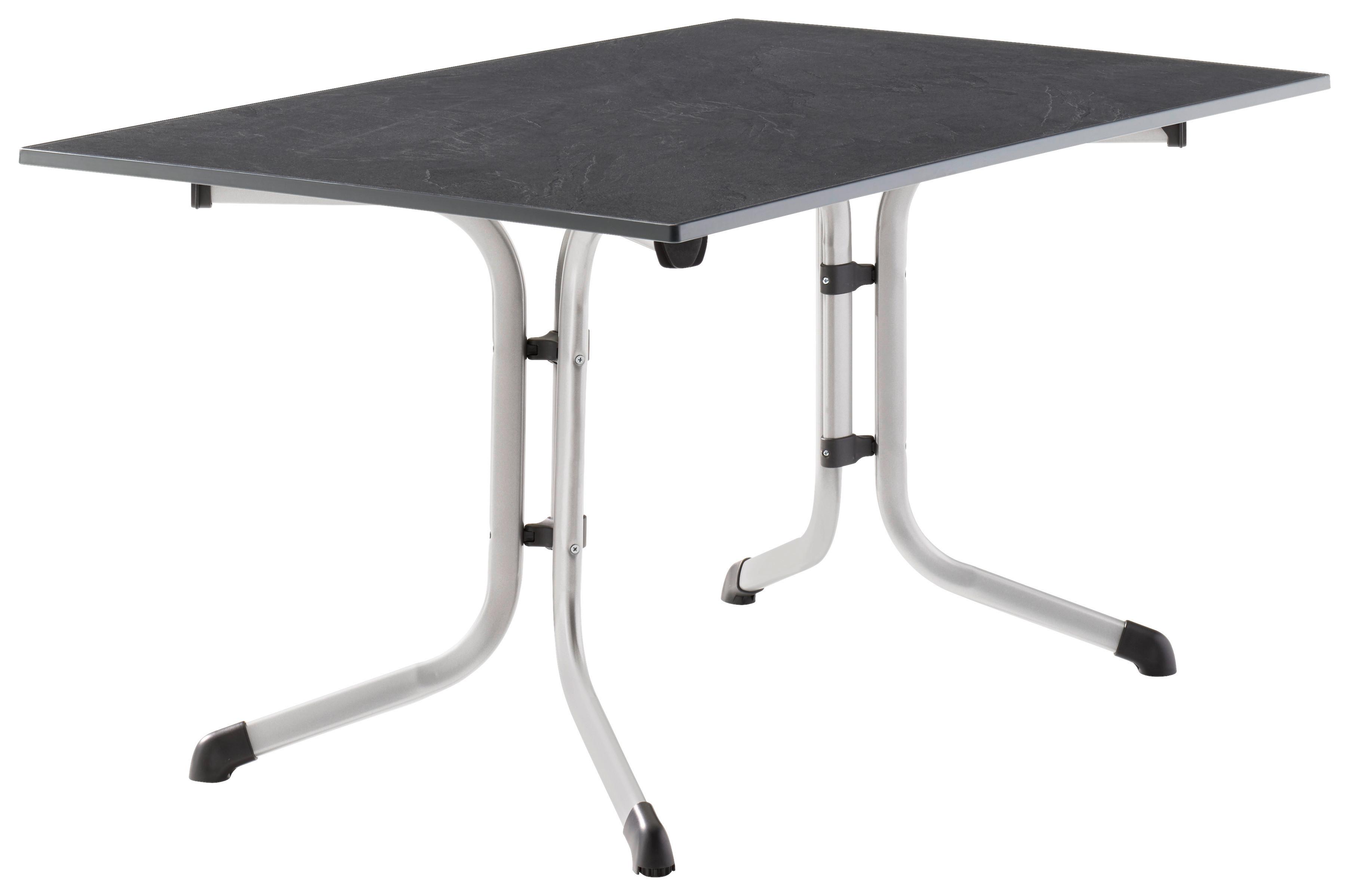 Gartenklapptisch Anthrazit/Graphitfarben - Anthrazit/Graphitfarben, MODERN, Holzwerkstoff/Metall (140/90/73cm) - Sieger