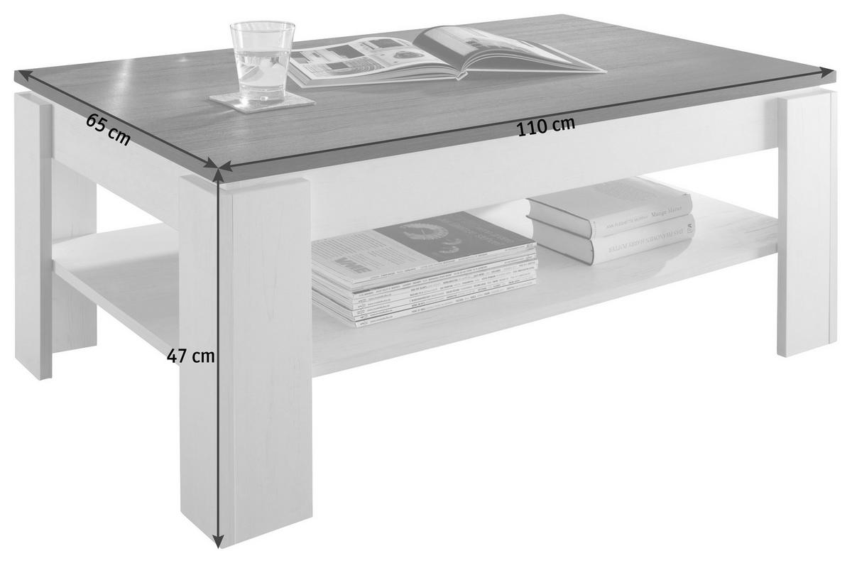 STOLIK KAWOWY UNIVERSAL - biały/ciemnoszary, Design, materiał drewnopochodny (110/65/47cm) - Carryhome
