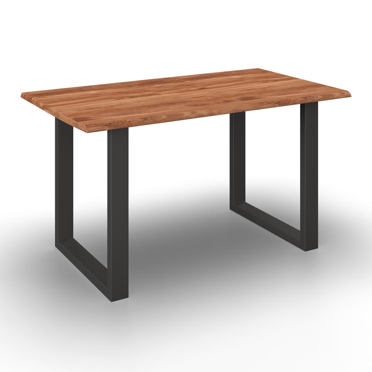 Esstisch Holz Malmo Akaziefarben ca. 140x80x76 cm - Schwarz/Akaziefarben, Modern, Holz/Metall (140/80/76cm) - Bessagi Home