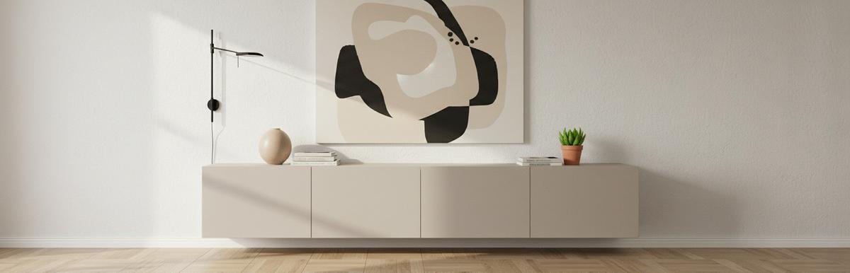 KOMODA NISKA NEWNIQ - kaszmir, Design, materiał drewnopochodny (240/36,7/45cm) - Hom`in