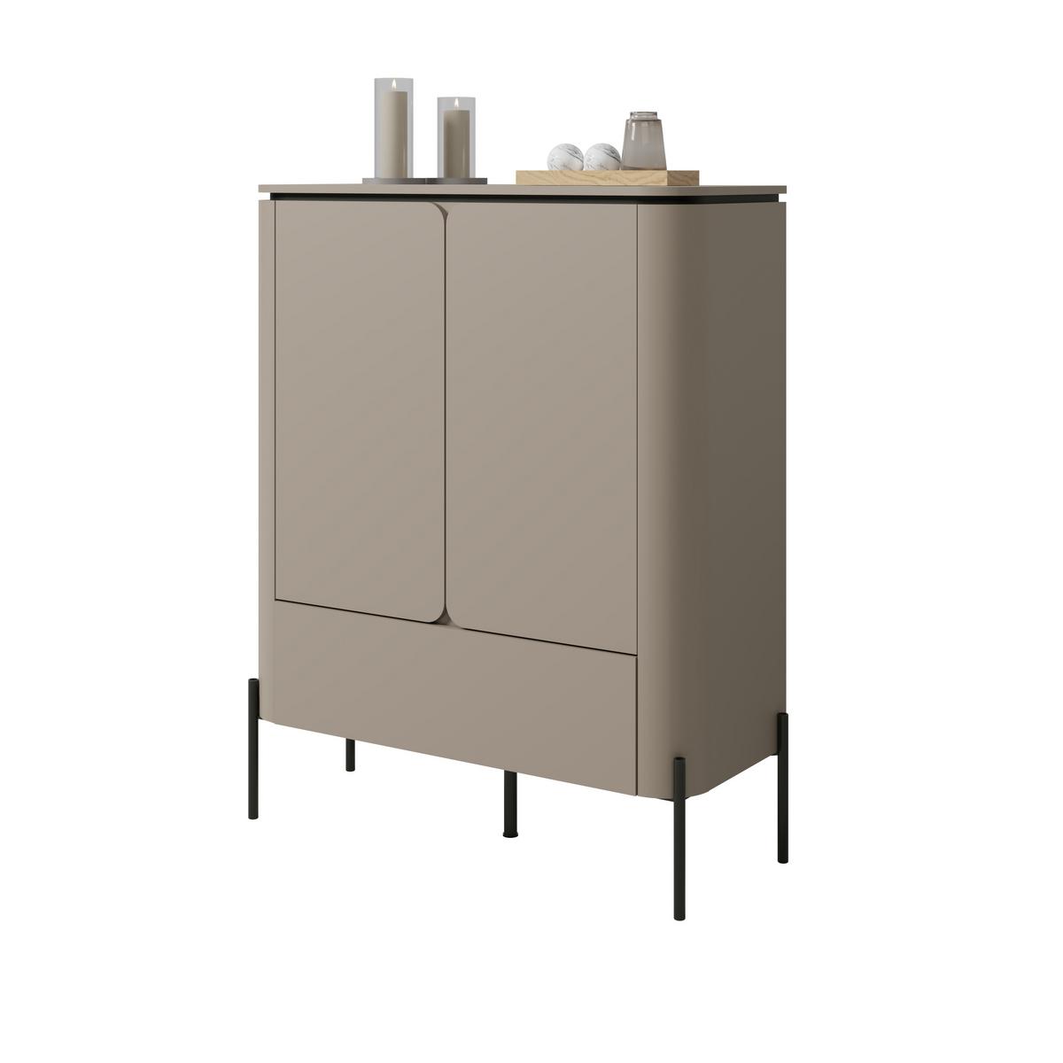 Komód Bello - bézs, Modern, faalapú anyag (98/123/40cm)