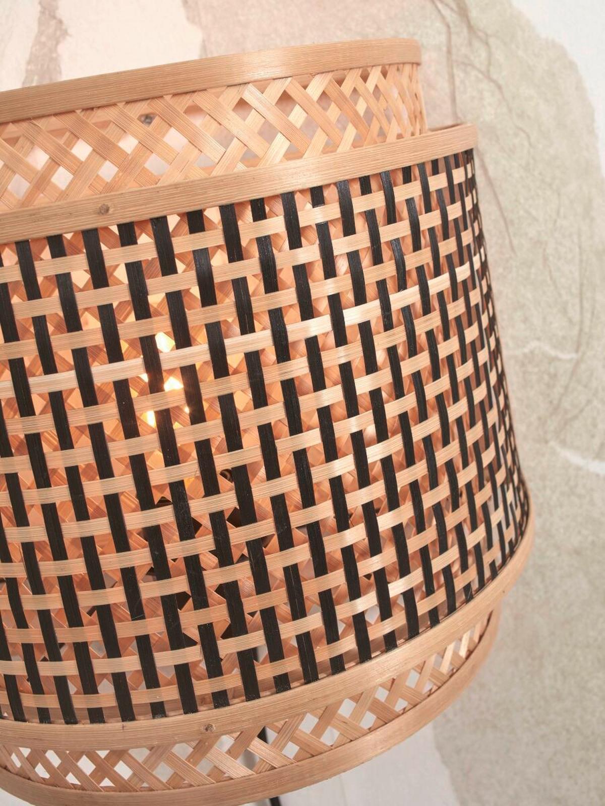 Stenska Svetilka Bhutan. Črna, Bambus - črna/naravne barve, Trend, les (32/16/27cm) - Good & Mojo