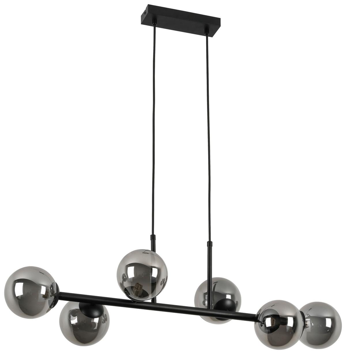 Lampă suspendată LISIB - culoare crom/negru, Modern, sticlă/metal (85/28/120cm) - Mömax