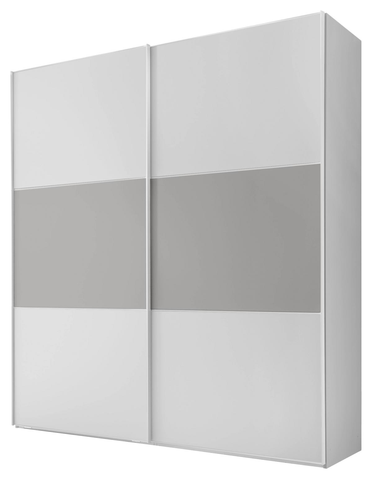 Ormar S Kliznim Vratima Includo - bijela/siva, Moderno, drvni materijal/metal (200/222/68cm) - Premium Living