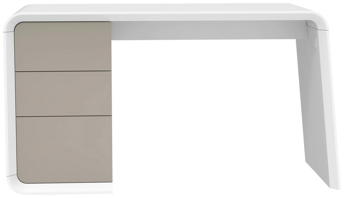 BIURKO MEMPHIS - biały/taupe, Lifestyle, materiał drewnopochodny (140/76/55cm) - MID.YOU