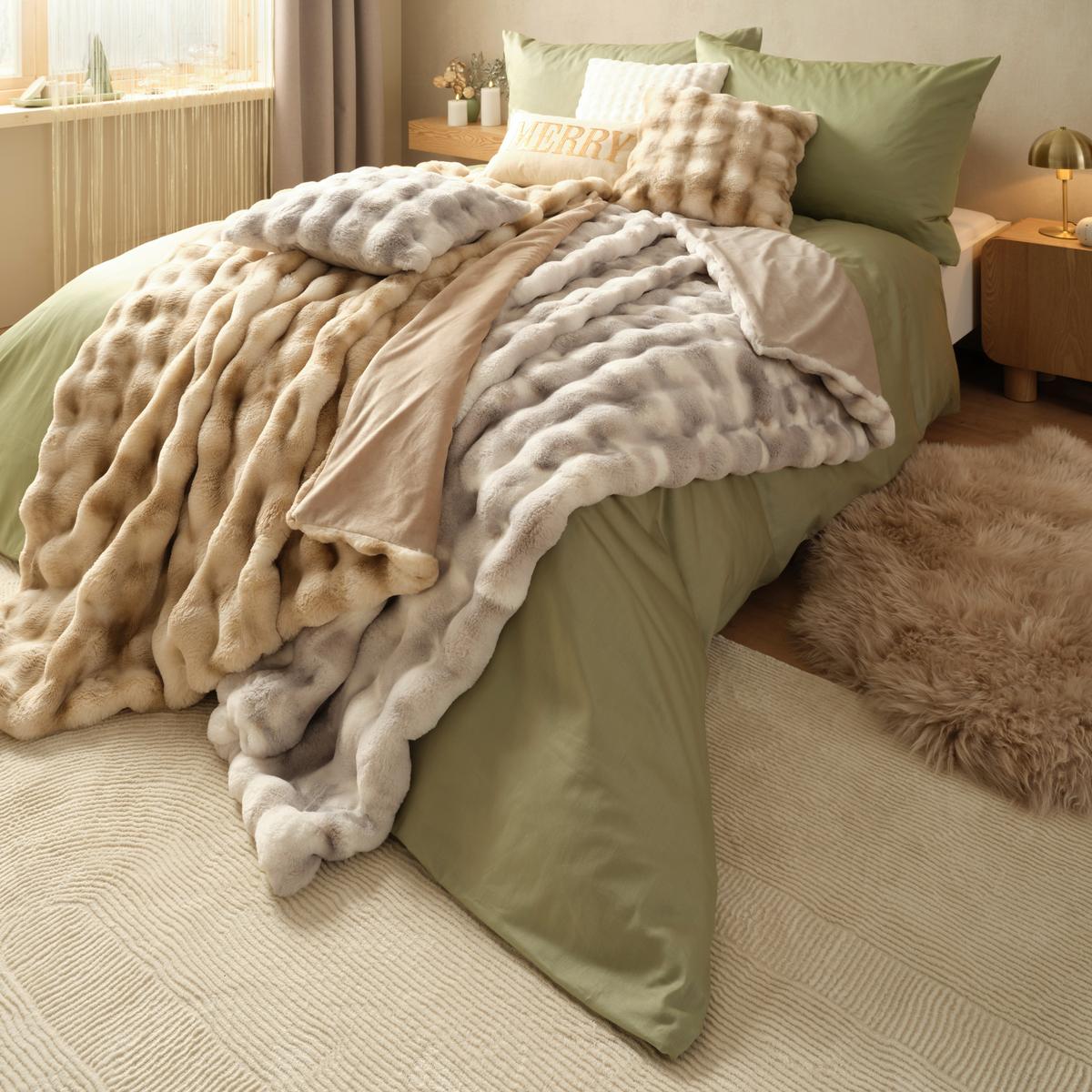 Fellkissen Svea Grau ca. 45x45cm - Grau, Textil (45/45cm) - Premium Living