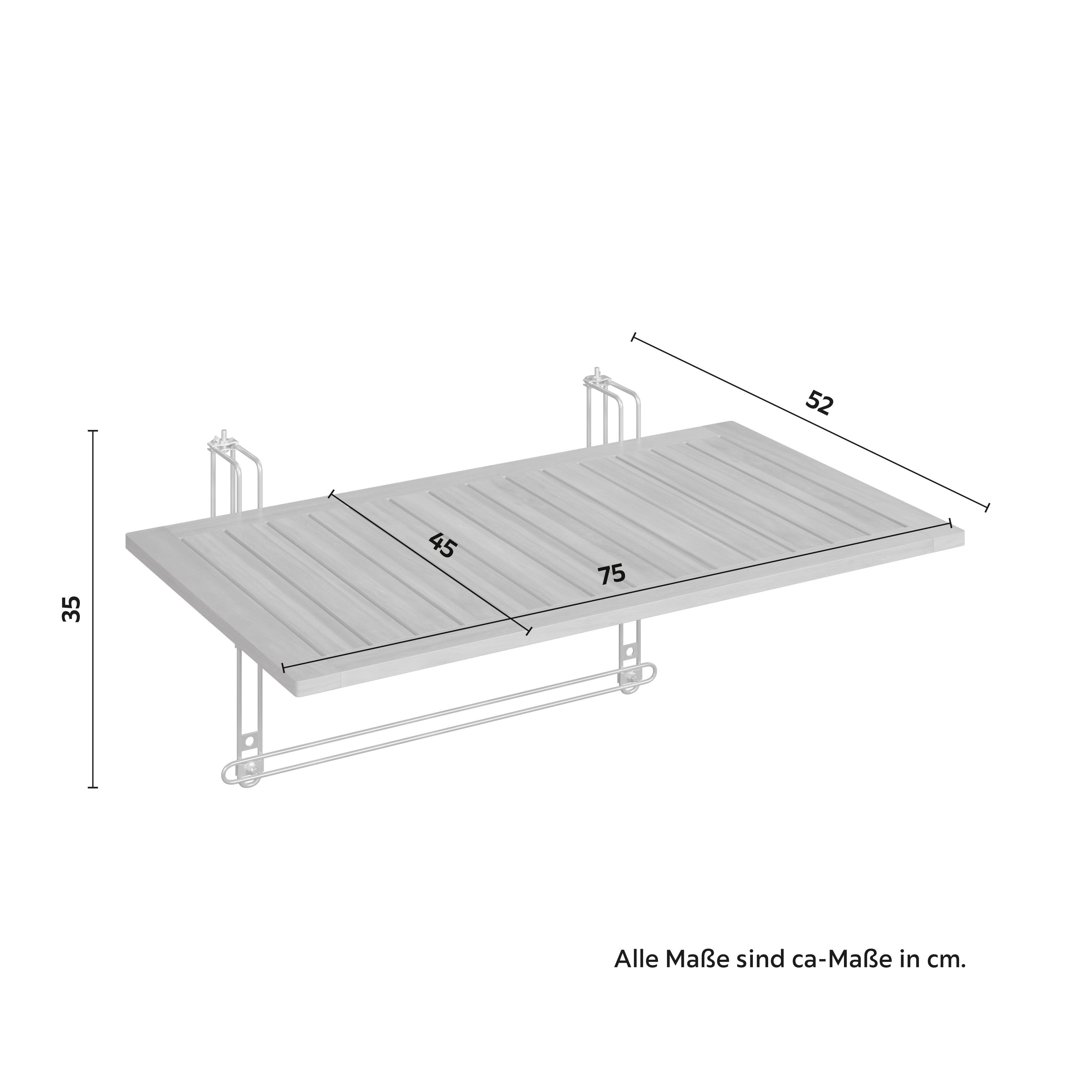 BALKONGBORD HELENA - akaciefärgad/guldfärgad, Modern, metall/trä (75/35/45cm) - Bessagi Garden