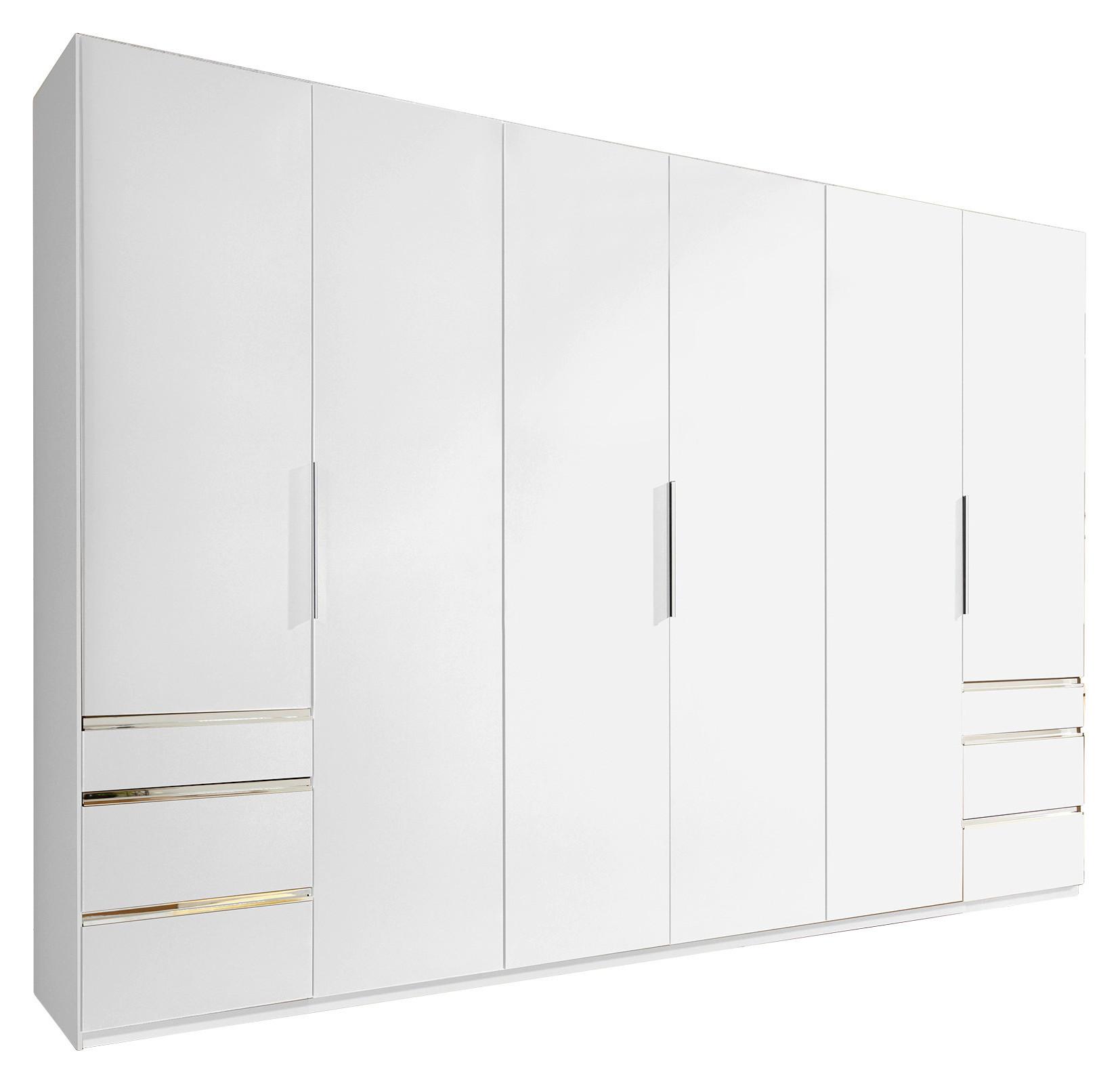 Drehtürenschrank Level 36A ca. 300x216x58 cm Alpinweiß - Chromfarben/Weiß, MODERN, Holzwerkstoff/Metall (300/216/58cm) - MID.YOU