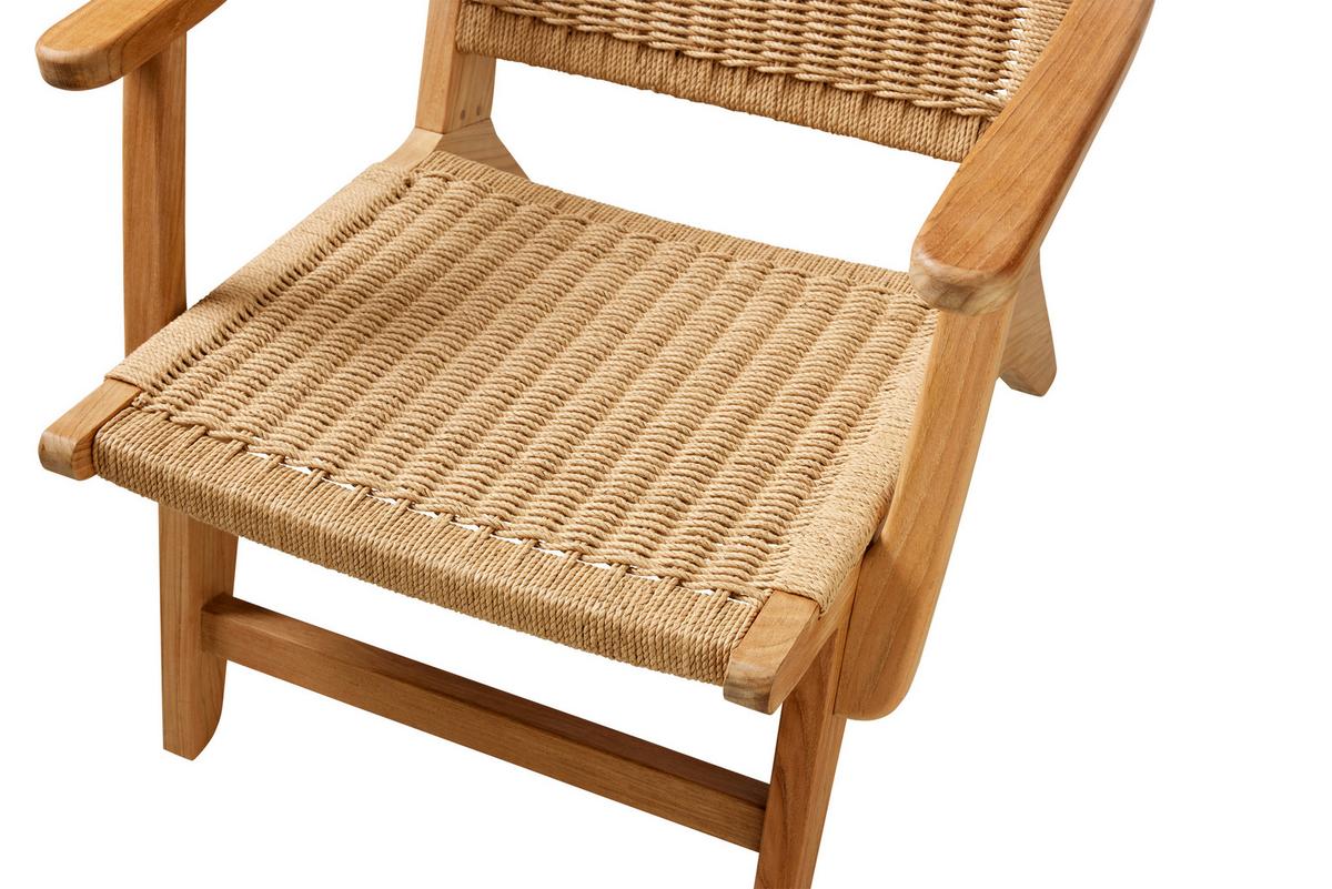 Loungesessel Eya Teak Indoor - Hellbraun/Teakfarben, Natur, Holz/Papier (68/71/72cm) - Gardenson