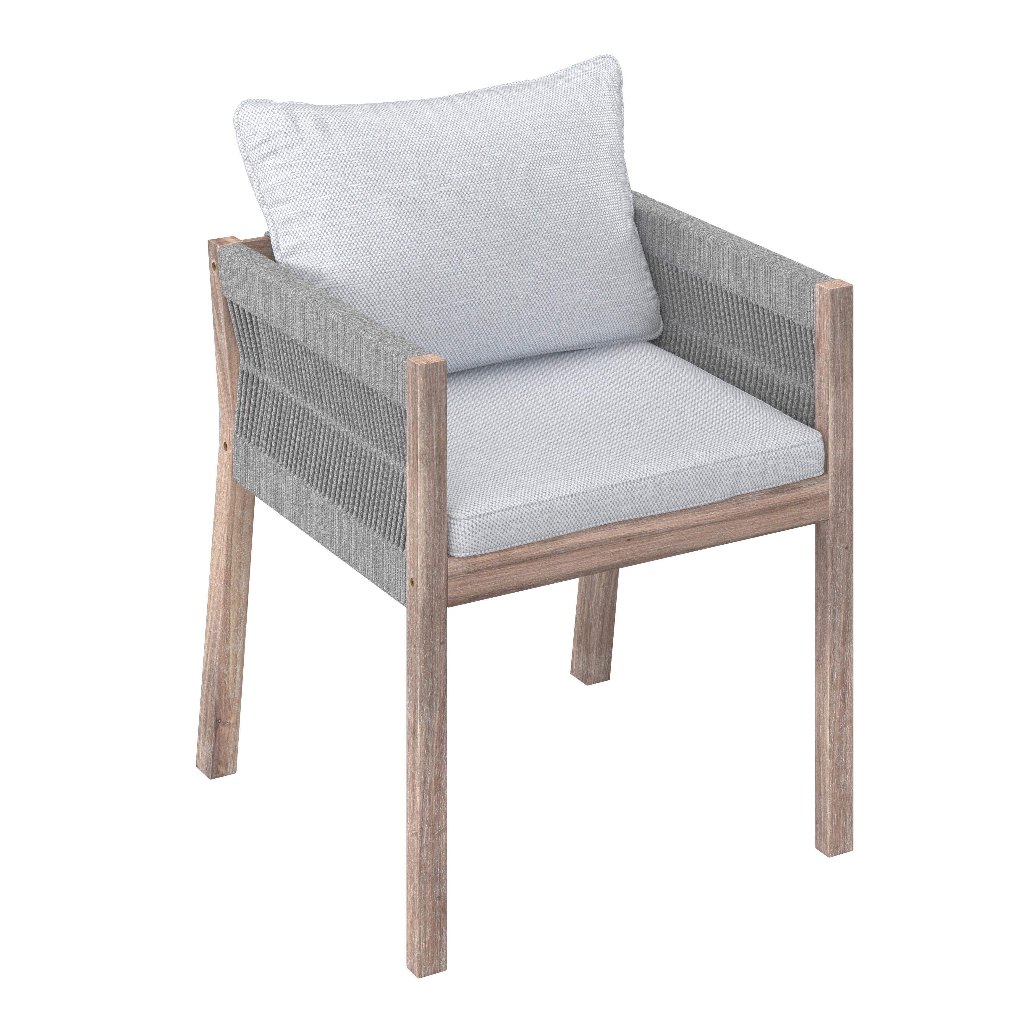 UTEMÖBLER SET ALDINA - grå/akaciefärgad, Modern, trä/textil - Bessagi Garden