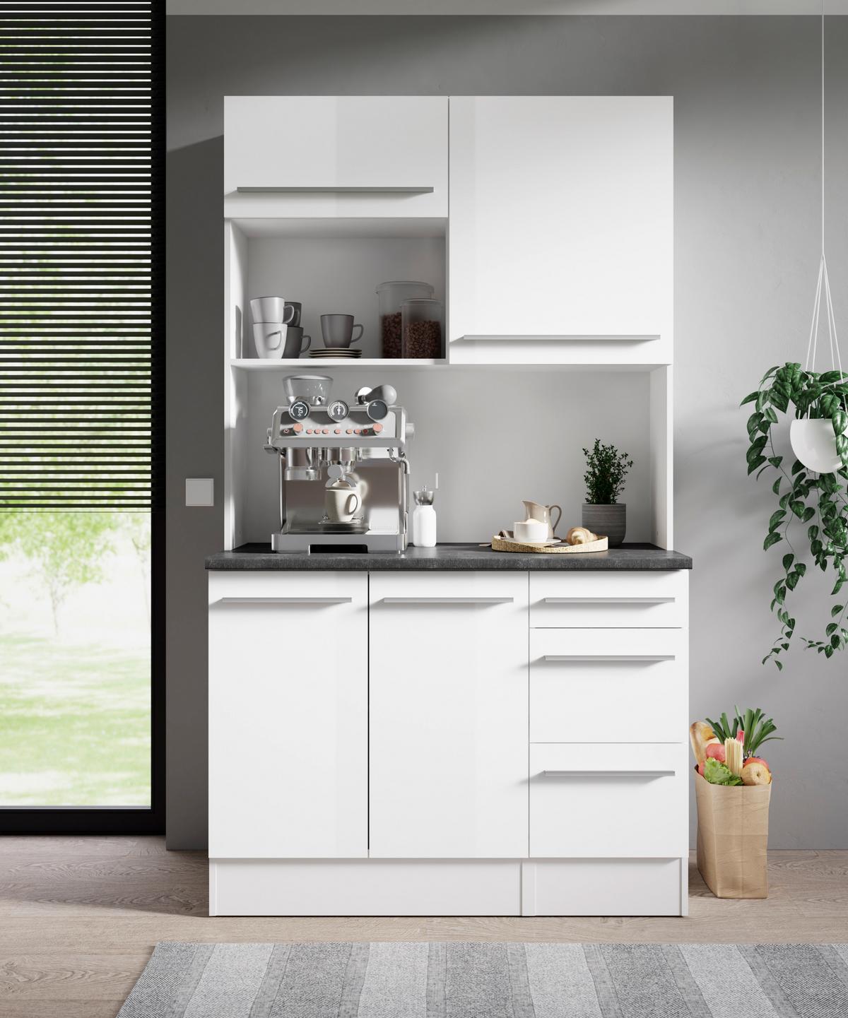 BUFET JAZZ BUFFET - biały wysoki połysk/kolor srebrny, Lifestyle, materiał drewnopochodny/tworzywo sztuczne (120/211/60cm) - MID.YOU