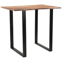 STÓŁ BAROWY SPEEDY - kolor akacjowy/czarny, Design, metal/drewno (120/80/105cm) - Linea Natura