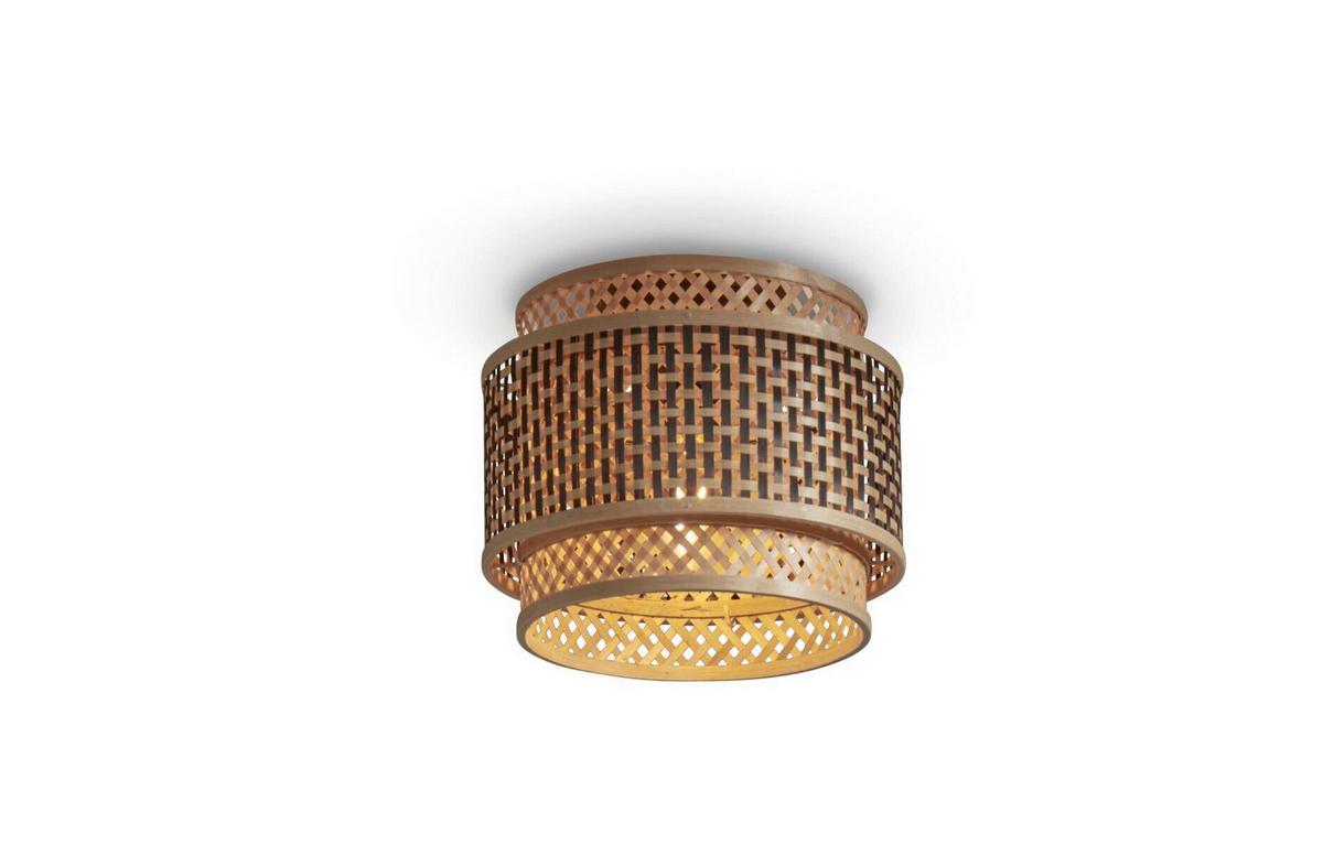 Stropna Svetilka Bhutan, Črna, Bambus - črna/naravne barve, Trend, les (25/20cm) - Good & Mojo