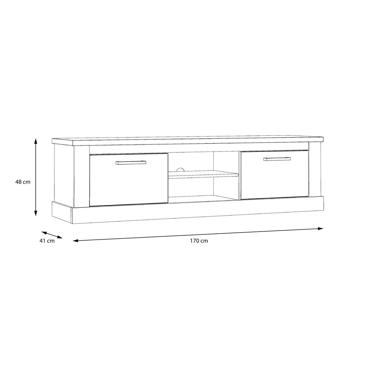 Comodă TV Montreal - alb/culoare coconar, Konventionell, metal/material pe bază de lemn (170,4/48,2/41,4cm) - Premium Living