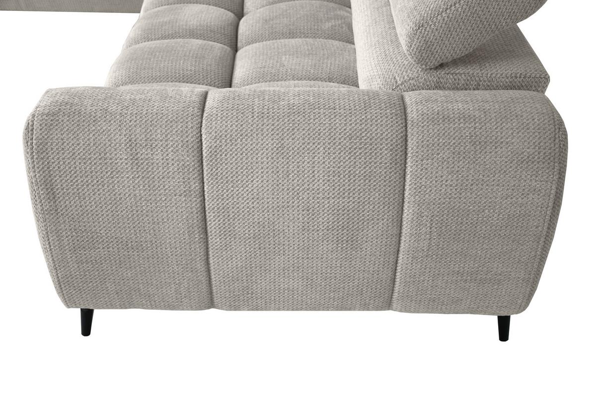 Kutna Garnitura Volf - svijetlo siva/crna, Trend, tekstil/metal (203/261cm) - Modern Living