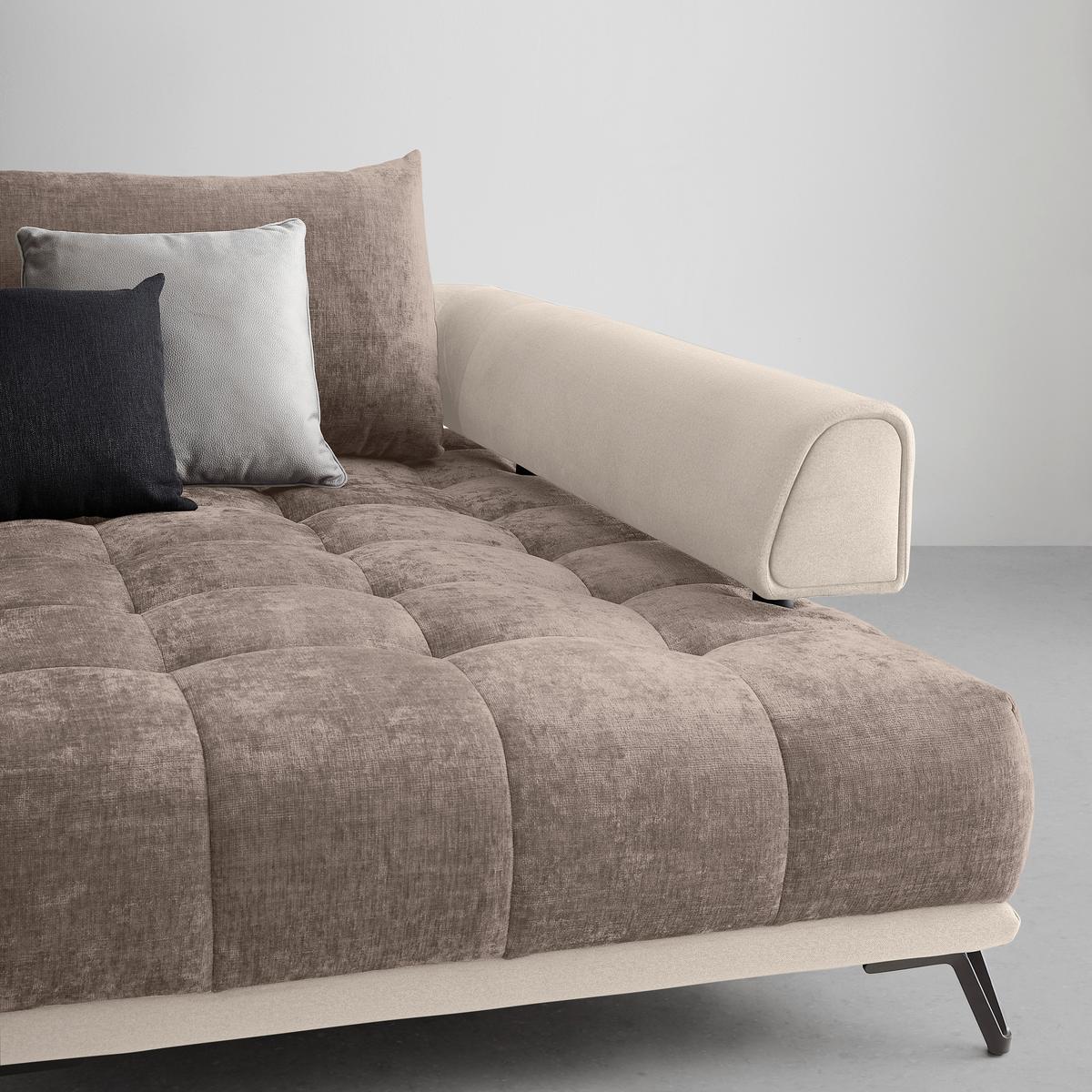 Ecksofa Morgan Cappuccino - Schwarz/Cappuccino, Modern, Textil/Metall (262/67-87/184cm) - Mömax