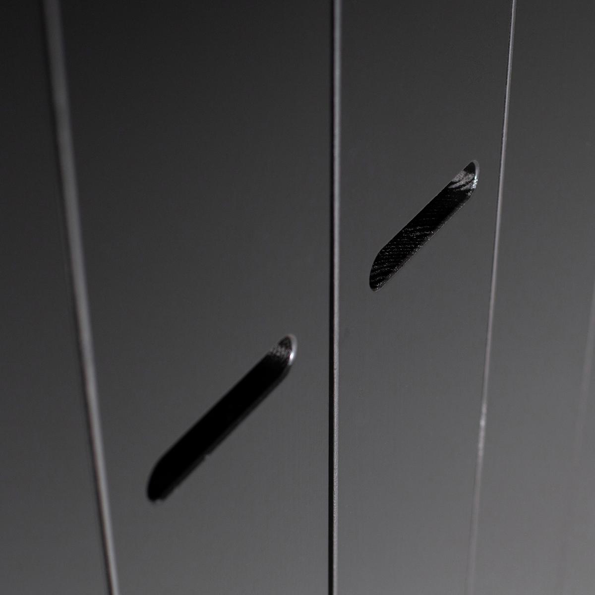 Drehtürenschrank Connect Schwarz - Schwarz, Design, Holz (94/195/53cm) - Livetastic