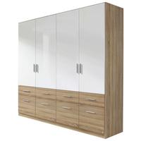 Omara Za Oblačila Celle - bela/barve aluminija, Moderno, umetna masa/les (181/197/54cm) - Premium Living