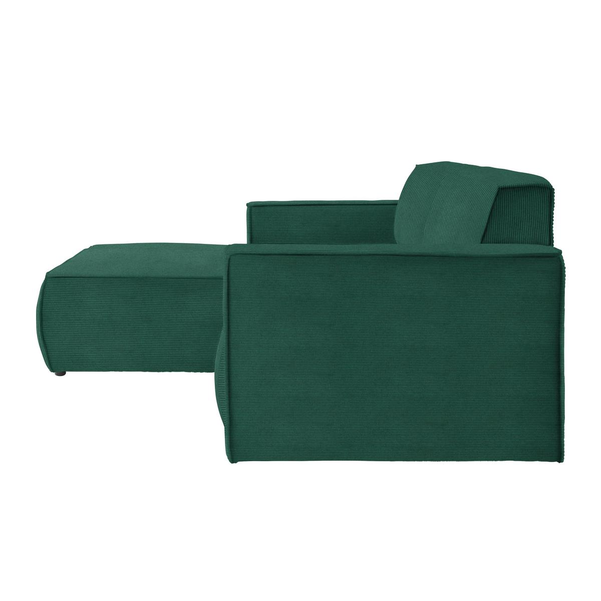 Wohnlandschaft Loft Dunkelgrün - Dunkelgrün/Schwarz, MODERN, Kunststoff/Textil (172/75/265cm) - Mömax