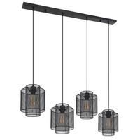 Hängeleuchte Augustin in Schwarz max. 40 Watt - Schwarz, Basics, Metall (98/20/120cm) - Globo