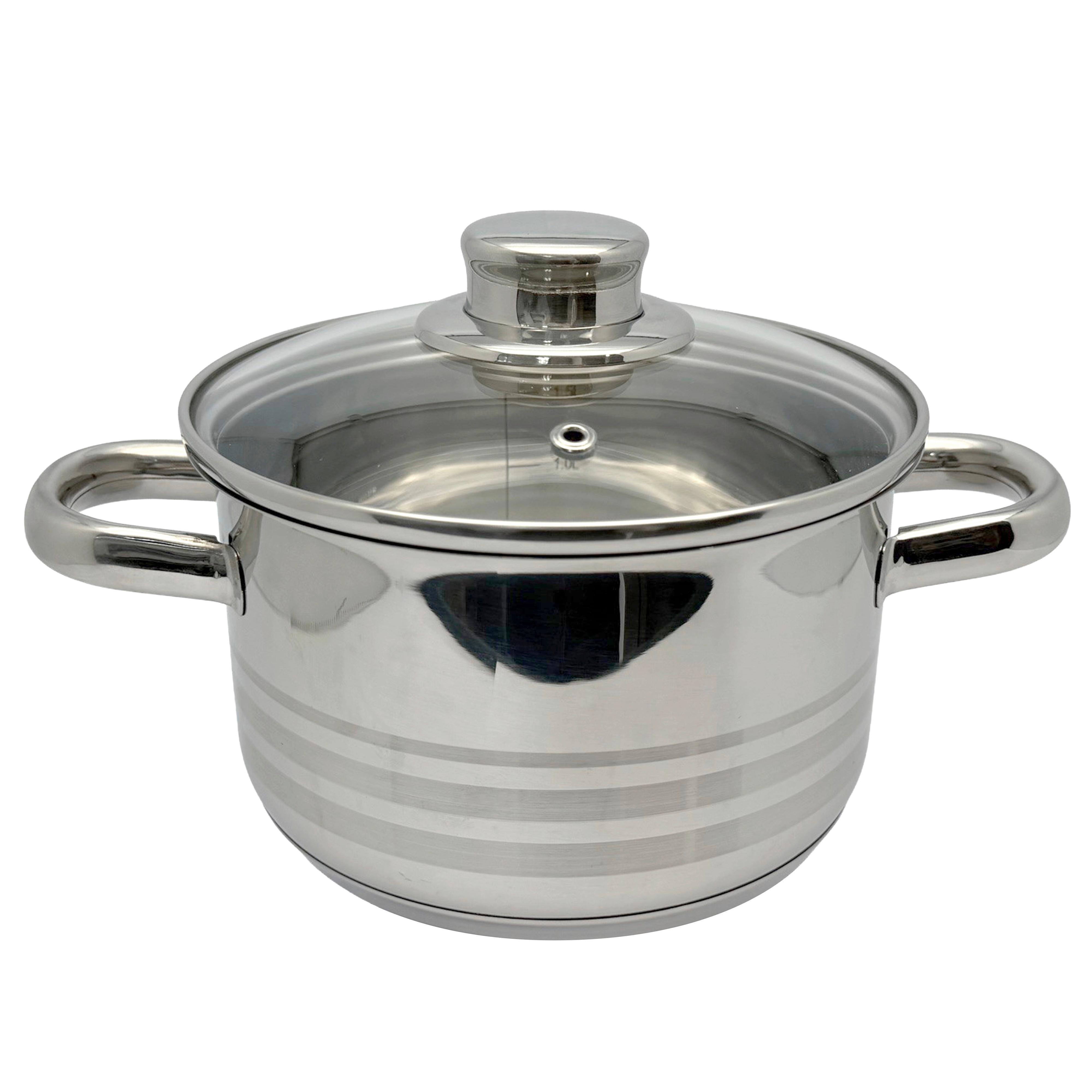 Šerpa 1,7l Paula - prozirna/boja nerđajućeg čelika, Konvencionalno, staklo/metal (16/9,5cm) - Based
