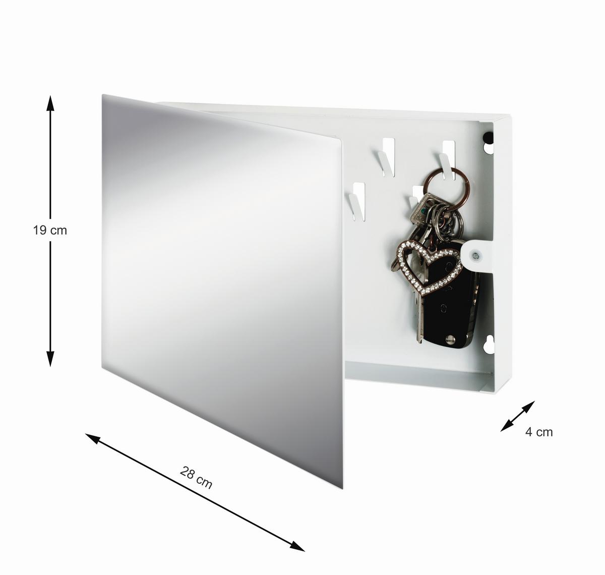 SZAFKA NA KLUCZE KEY 21369 - biały, Modern, metal/szkło (28/19/4cm)