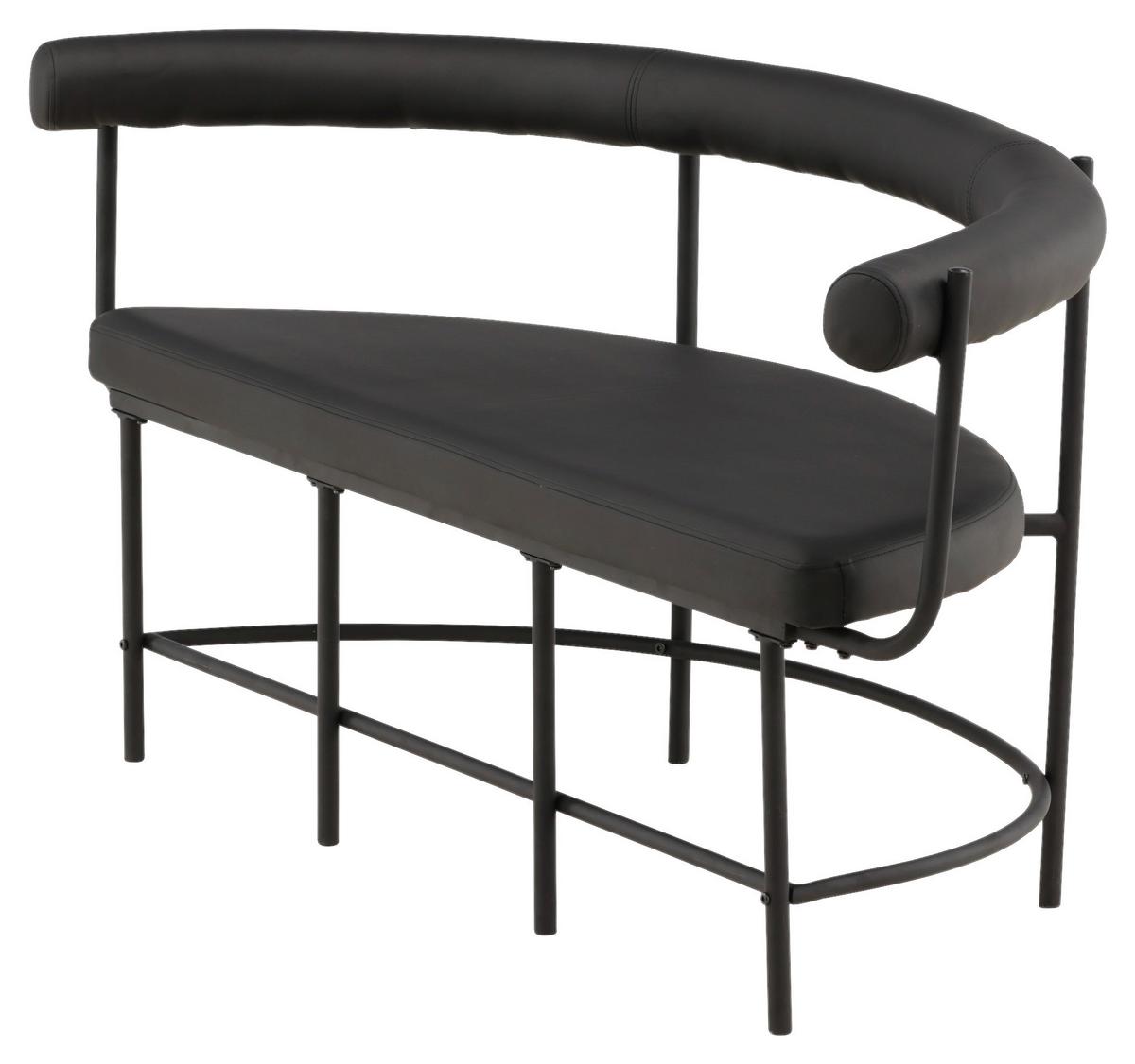 SITZBANK STALLHAGEN - Schwarz, Design, Textil/Metall (165/75/51cm) - Livetastic